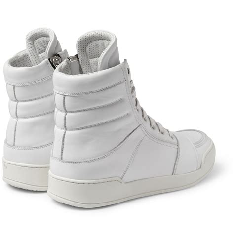 prada white leather high top